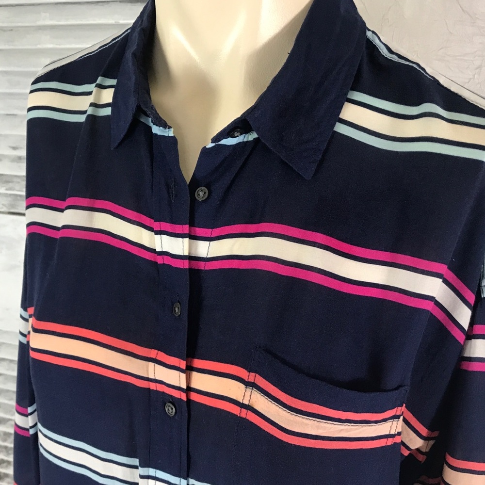 Blue orange striped GAP top - Picture 3 of 6